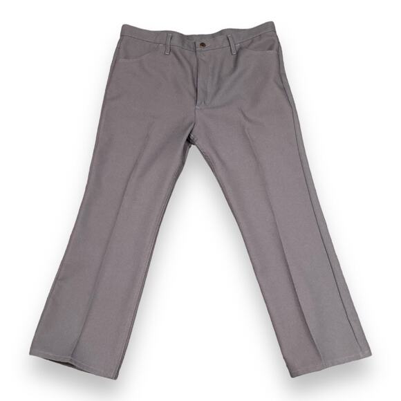 Mens Vintage 70s Wrangler Gray Pleated Dacron Polyester Dress Pants Size 40x30 - Picture 1 of 16